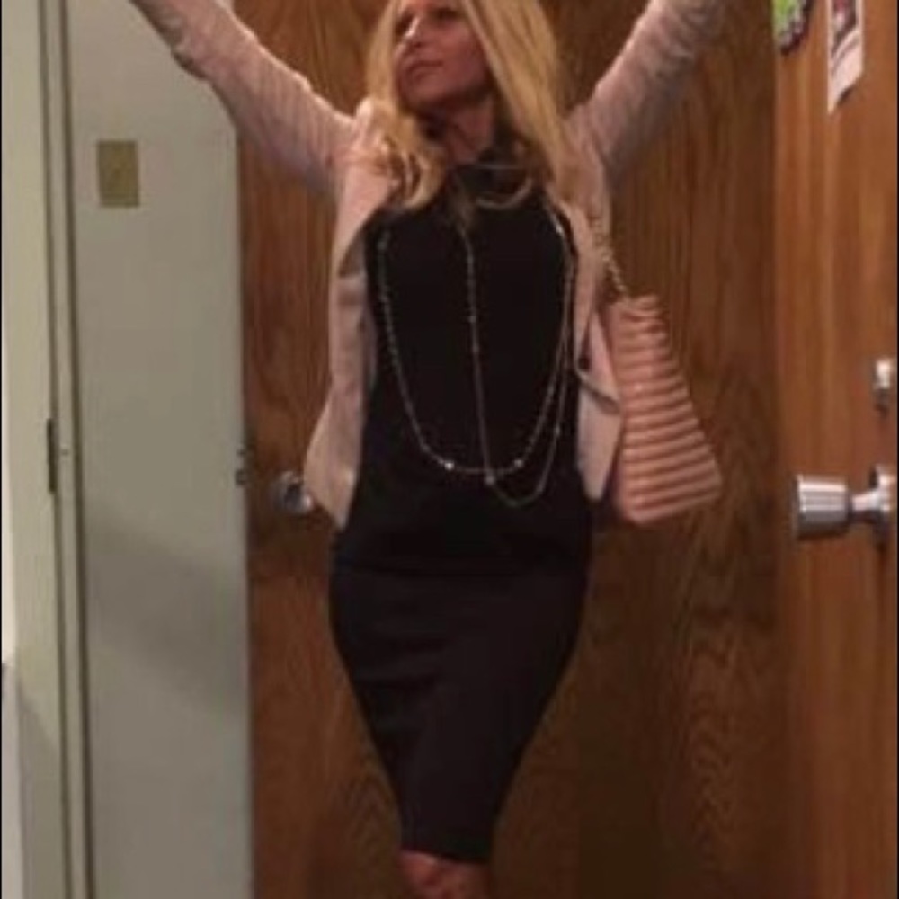 Black and peach outfit